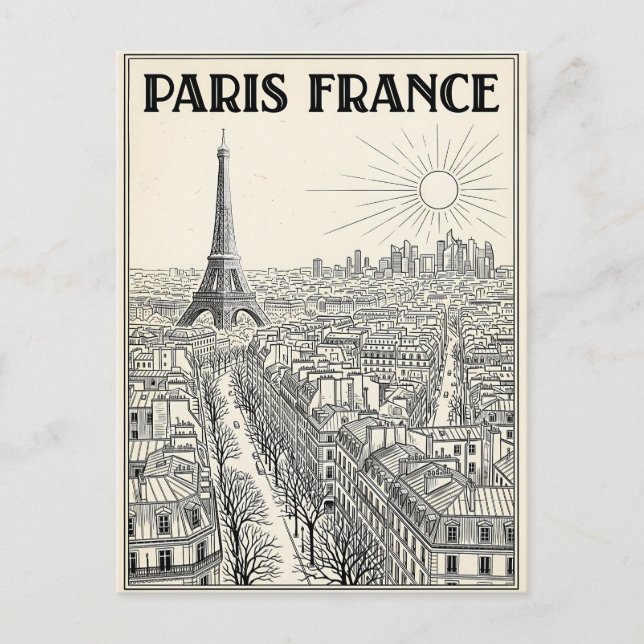 Postal París Francia Viaje  (Anverso)