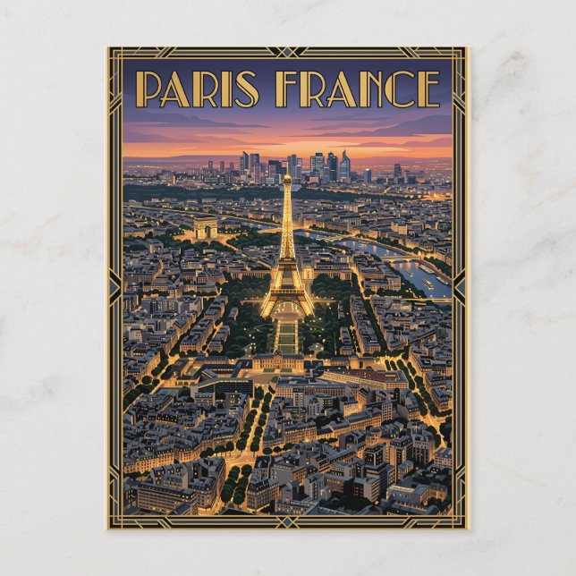 Postal París Francia Viaje  (Anverso)
