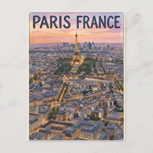 Postal París Francia Viaje  (Anverso)