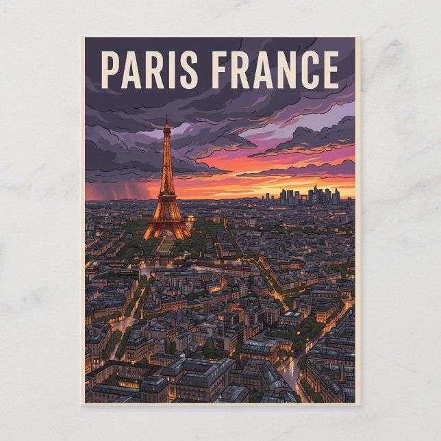 Postal París Francia Viaje  (Anverso)
