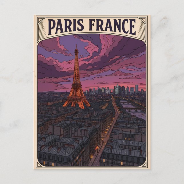 Postal París Francia Viaje  (Anverso)