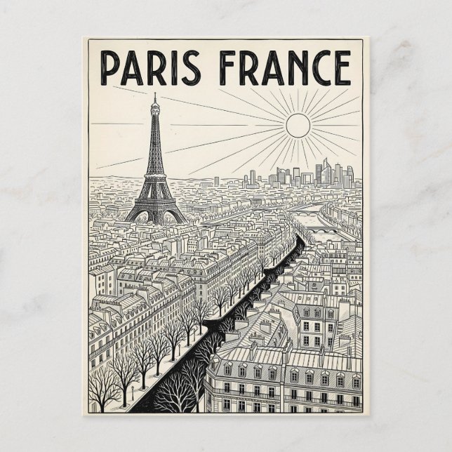 Postal París Francia Viaje  (Anverso)