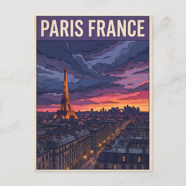 Postal París Francia Viaje  (Anverso)