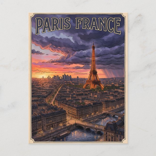 Postal París Francia Viaje  (Anverso)