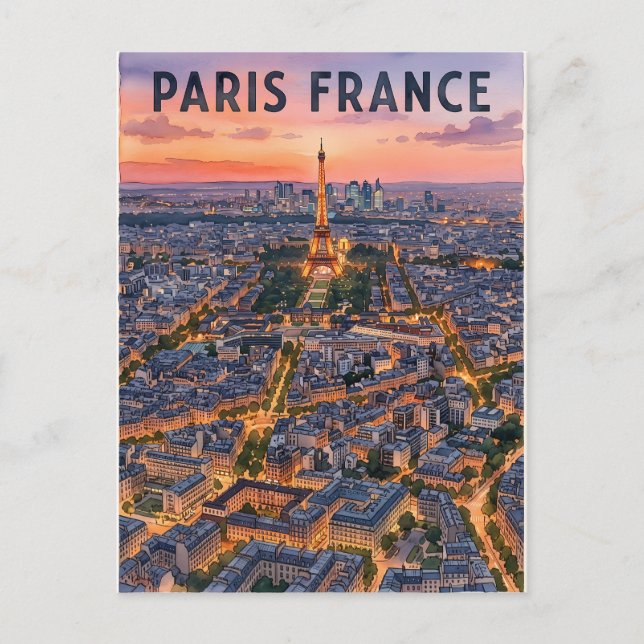 Postal París Francia Viaje  (Anverso)