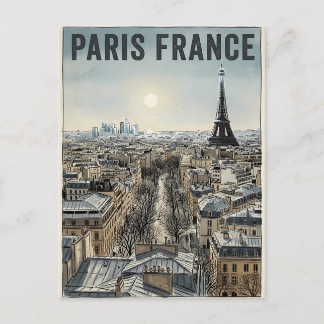 Postal París Francia Viaje  (Anverso)