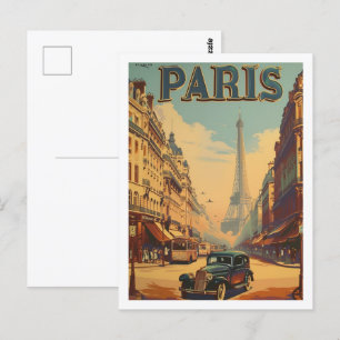 Postal París Francia Vintage Famoso Travel Place