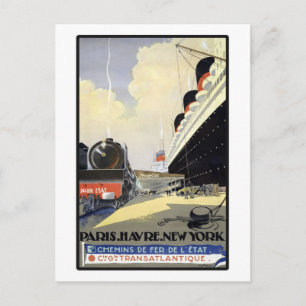 Postal Paris Havre New York