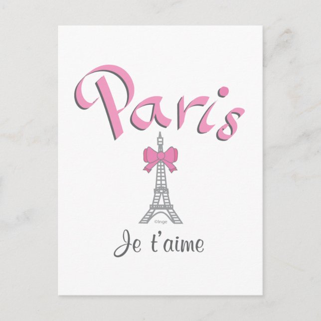 Postal París - Je t'aime (Te amo) (Anverso)