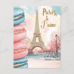 Postal París, Je T'aime - Torre Eiffel con Macarones