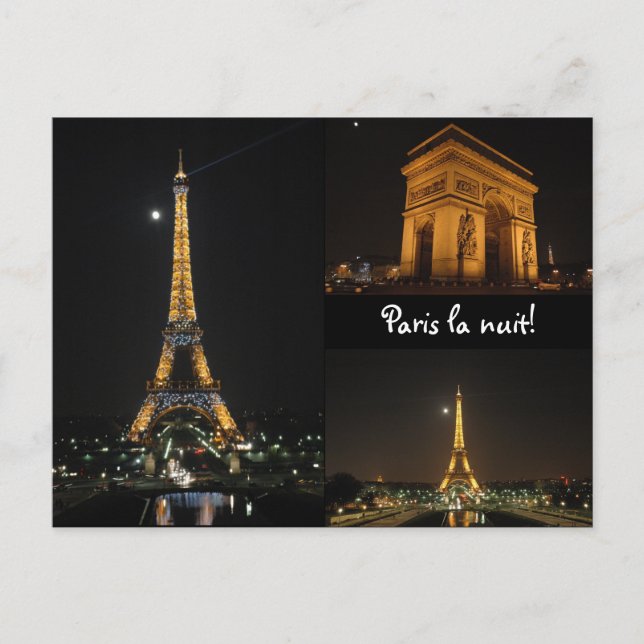 Postal ¡Paris la Nuit! (Anverso)