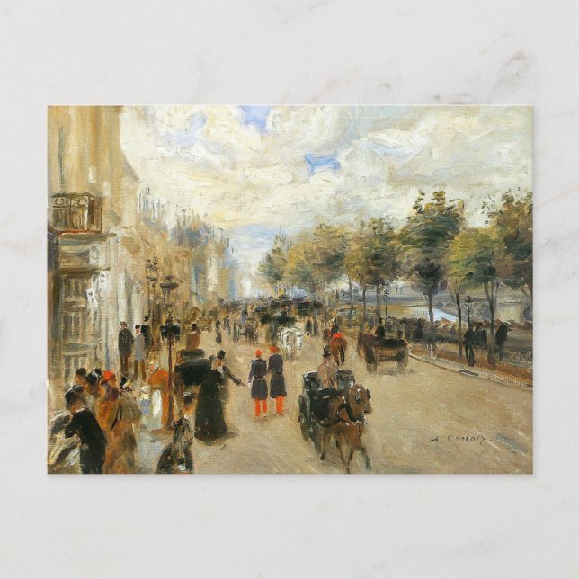 Postal París, Le Quai Malaquais, por Renoir (Anverso)