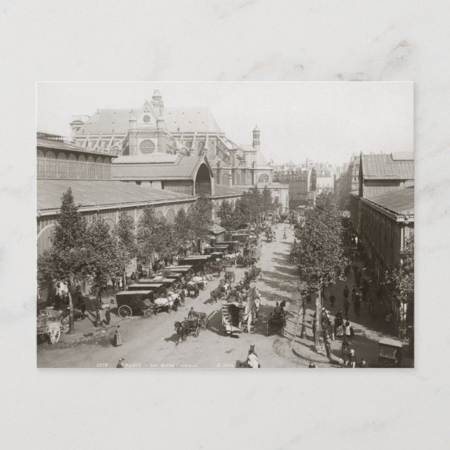 Postal París: Les Halles, C1900 (Anverso)