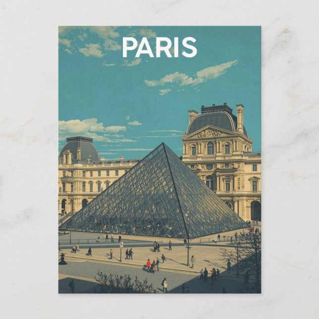 Postal París Louvre (Anverso)