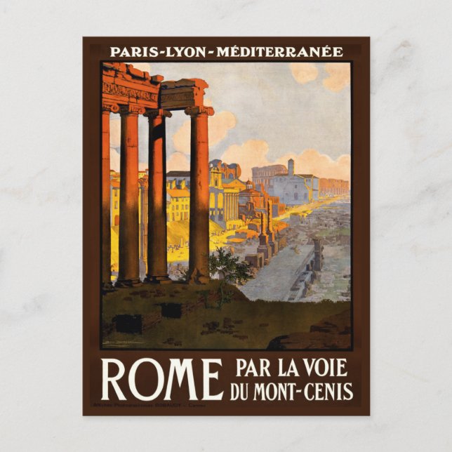 Postal Paris Lyone Rome Mediteranee Vintage (Anverso)