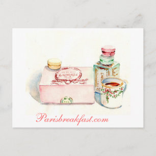 Postal Paris Macaron box por Carol Gillott