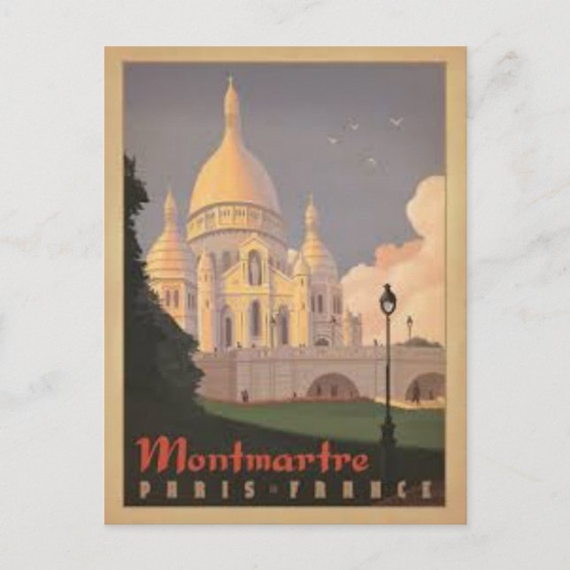 Postal Paris Montmartre Vintage (Anverso)