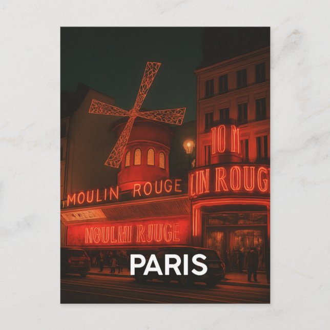 Postal Paris Moulin Rouge (Anverso)