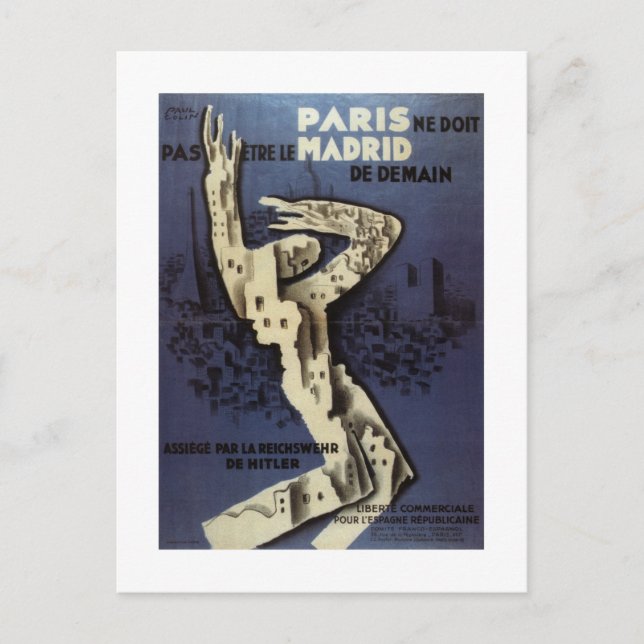 Postal París no debería ser el Poster de la propaganda (Anverso)