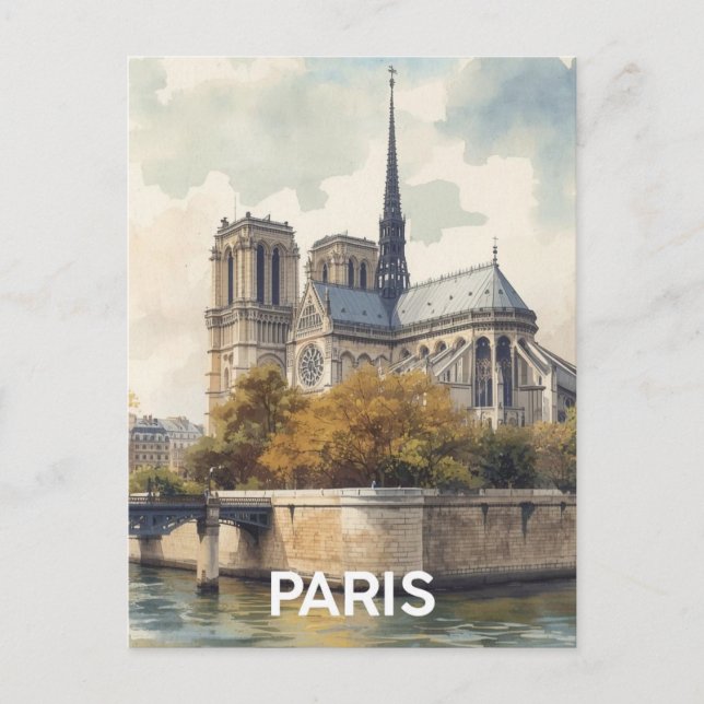 Postal París Notre Dame (Anverso)
