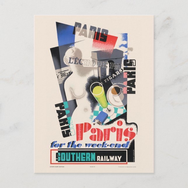 Postal París para el afiche de la cosecha de fin de seman (Anverso)