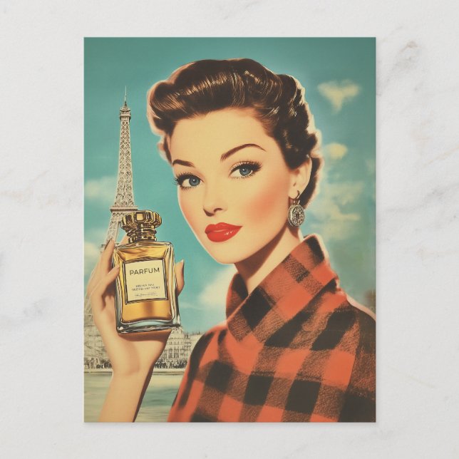 Postal Paris Perfume Ad Elegance (Anverso)