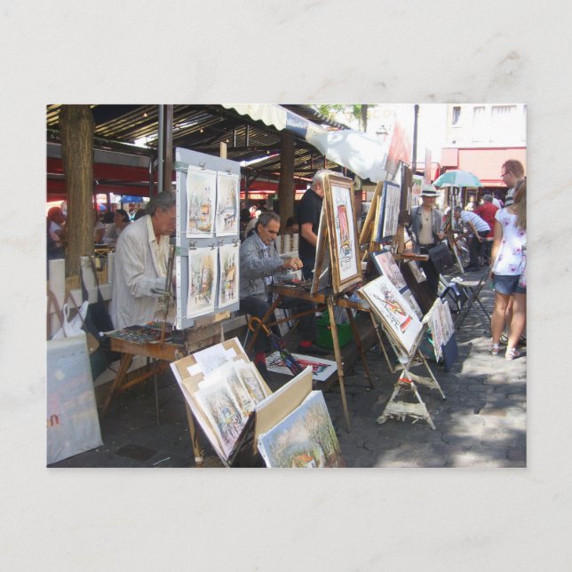 Postal París - Place du Tertre-Montmartre - (Anverso)
