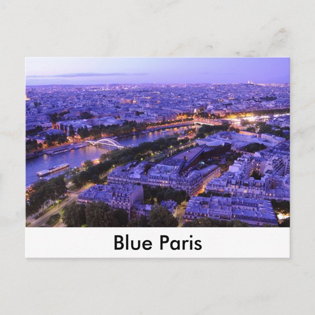 Postal París por la noche, río Sena (Anverso)