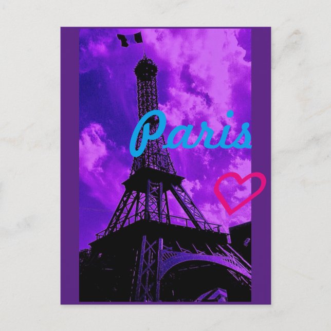 Postal París Púrpura (Anverso)