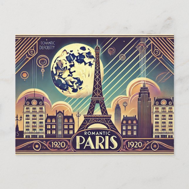 Postal París romántico (Anverso)
