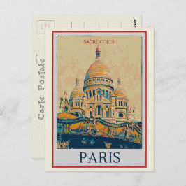 Postal París Sacré Coeur ilustracion Francia