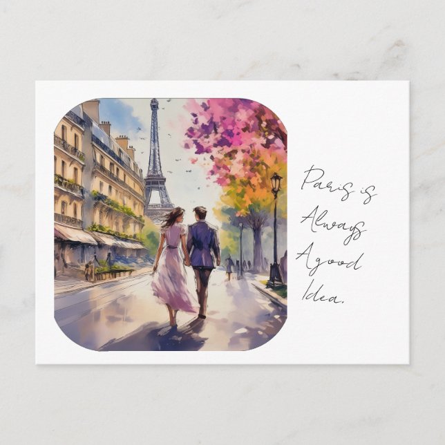Postal París siempre es una buena idea Postcard (Anverso)