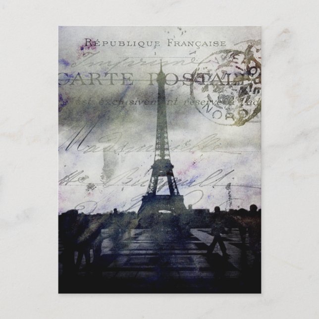 Postal París texturizado en Lavender (Anverso)