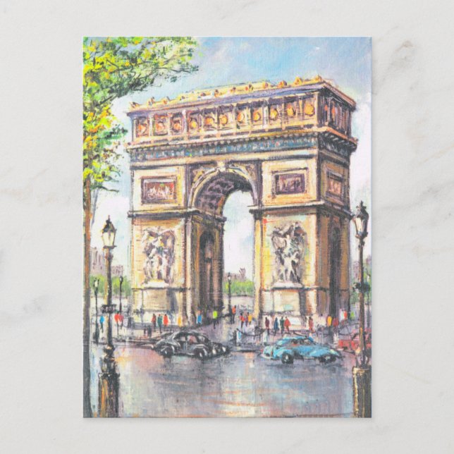 Postal París Vintage, Arco de Triunfo de París, (Anverso)