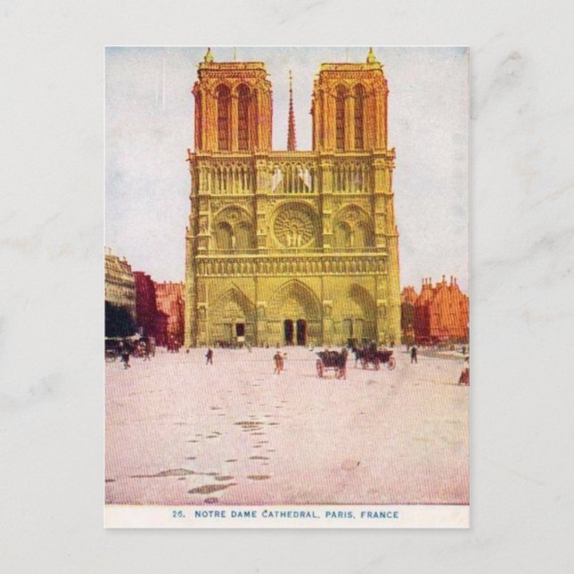 Postal París vintage, Notre Dame de París (Anverso)
