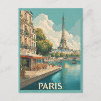 París Vintage : Torre Eiffel y Café del Sena