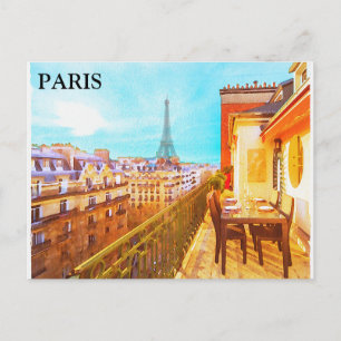 Postal Paris Vintage Travel Tourism Add