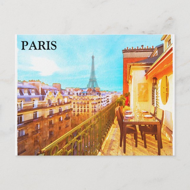 Postal Paris Vintage Travel Tourism Add (Anverso)
