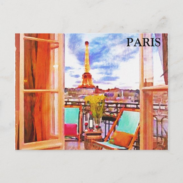 Postal Paris Vintage Travel Tourism Add (Anverso)