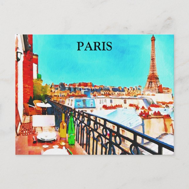 Postal Paris Vintage Travel Tourism Add (Anverso)