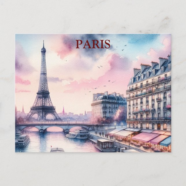 Postal Paris Vintage Travel Tourism Add Postcard (Anverso)