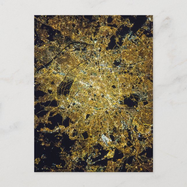 Postal París vue du ciel la nuit (Anverso)