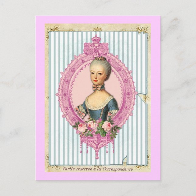 Postal París y Antoinette (Anverso)