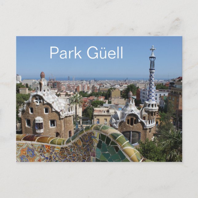 Postal Park Güell, Barcelona, España (Anverso)