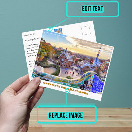 Postal Park Guell Barcelona España Moderno