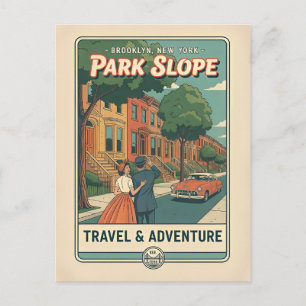 Postal Park Slope Brooklyn NY Retro Viajes 1950s 