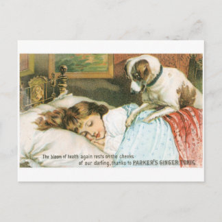 Postal Parkers Ginger Tonic Sleeping Chica con perro