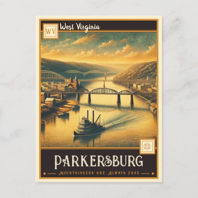 Postal Parkersburg, Virginia Occidental | Vintage (Anverso)