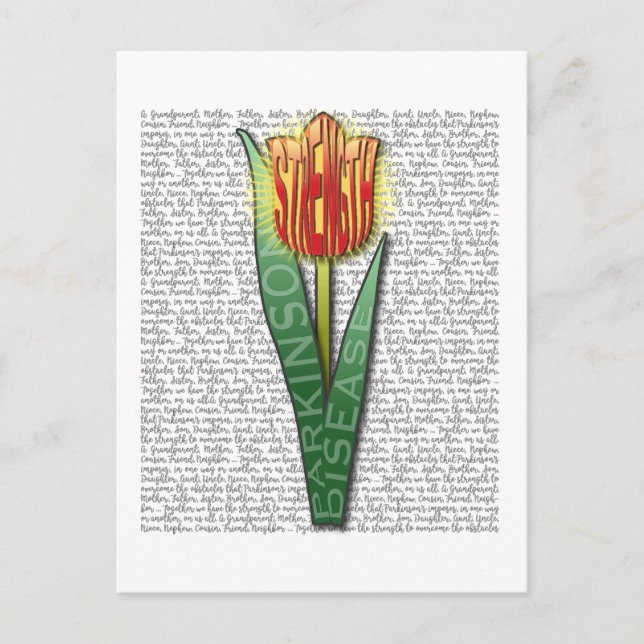 Postal Parkinsons Fuerza Burst Tulip RednYellow (Anverso)