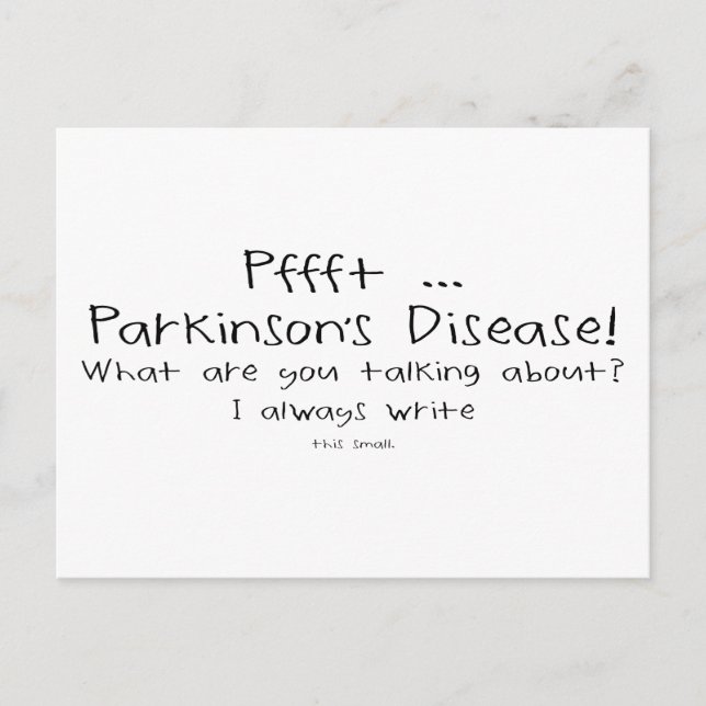 Postal Parkinsons Pffft Pequeña Escritura (Anverso)